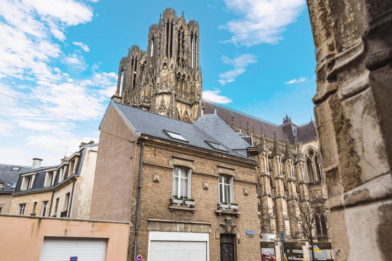 兰斯Tournelles Vue Cathedrale- Maison Climatisee Du Xvie Siecle Classee公寓 外观 照片