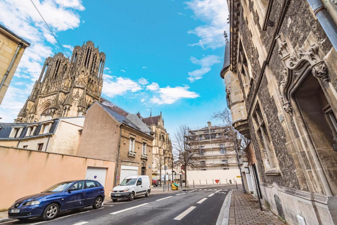 兰斯Tournelles Vue Cathedrale- Maison Climatisee Du Xvie Siecle Classee公寓 外观 照片